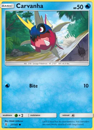 Carvanha #27 · Guardians Rising Pokémon card