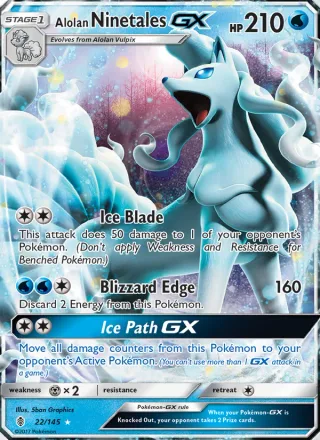 Alolan Ninetales GX #22 · Guardians Rising Pokémon card