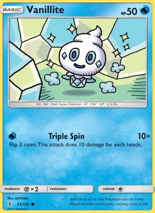 Vanillite #33 · Guardians Rising Pokémon card