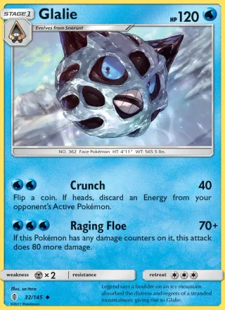 Glalie #32 · Guardians Rising Pokémon card