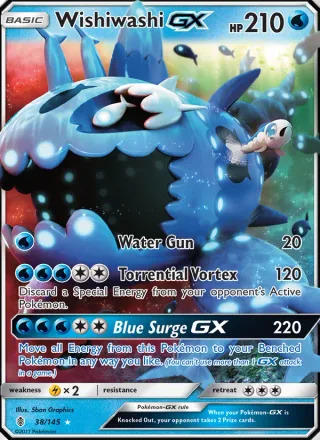 Wishiwashi GX #38 · Guardians Rising Pokémon card