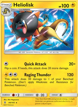 Heliolisk #44 · Guardians Rising Pokémon card