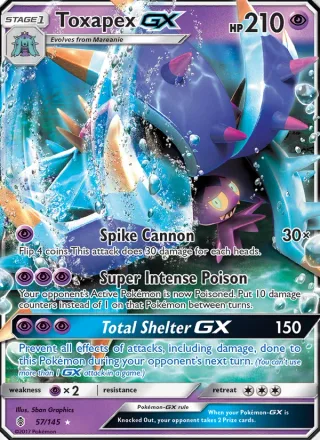 Toxapex GX #57 · Guardians Rising Pokémon card
