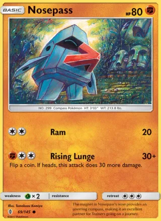 Nosepass #69 · Guardians Rising Pokémon card
