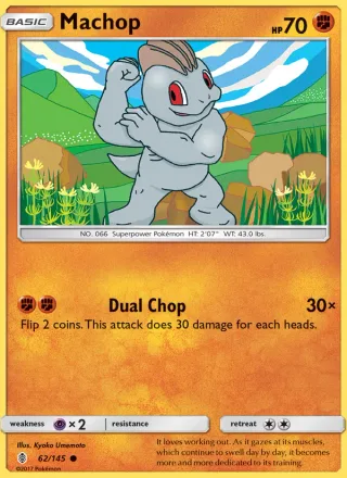 Machop #62 · Guardians Rising Pokémon card