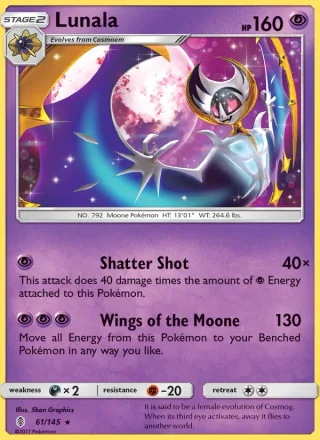 Lunala #61 · Guardians Rising Pokémon card