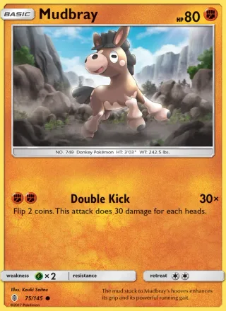 Mudbray #75 · Guardians Rising Pokémon card