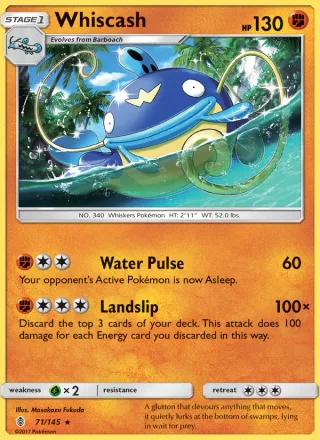 Whiscash #71 · Guardians Rising Pokémon card
