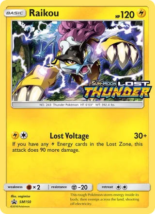 Raikou #SM150 · SM Black Star Promos Pokémon card