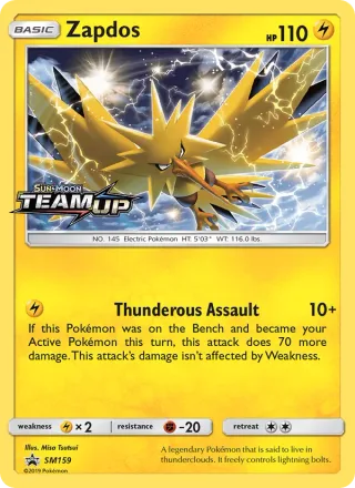 Zapdos #SM159 · SM Black Star Promos Pokémon card