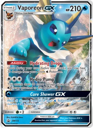 Vaporeon GX #SM172 · SM Black Star Promos Pokémon card