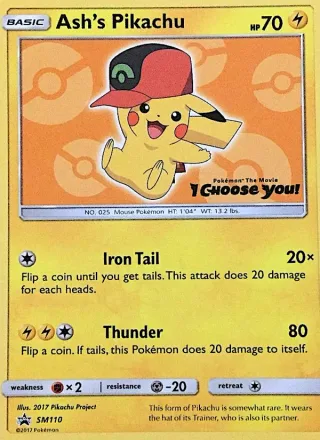 Ash's Pikachu #SM110 · SM Black Star Promos Pokémon card
