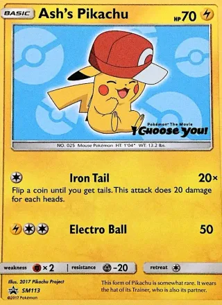 Ash's Pikachu #SM113 · SM Black Star Promos Pokémon card