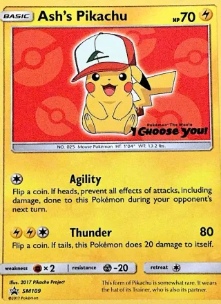 Ash's Pikachu #SM109 · SM Black Star Promos Pokémon card