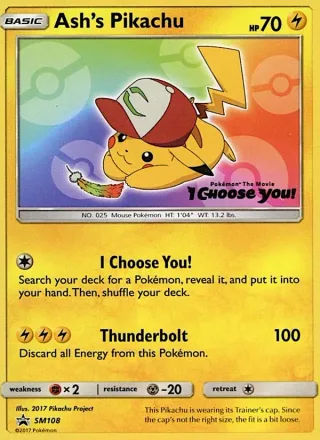 Ash's Pikachu #SM108 · SM Black Star Promos Pokémon card