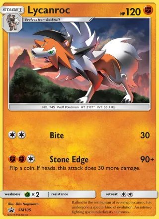 Lycanroc #SM105 · SM Black Star Promos Pokémon card
