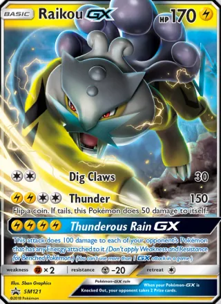 Raikou GX #SM121 · SM Black Star Promos Pokémon card