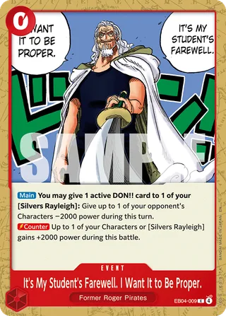 It's My Student's Farewell. I Want It to Be Proper. #EB04-009 · Adventure on Kami's Island One Piece card