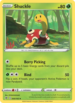 Shuckle #5 · Rebel Clash Pokémon card