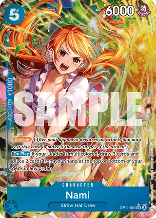 Nami (Alternate Art) #OP11-054-alternate-art · A Fist of Divine Speed One Piece card
