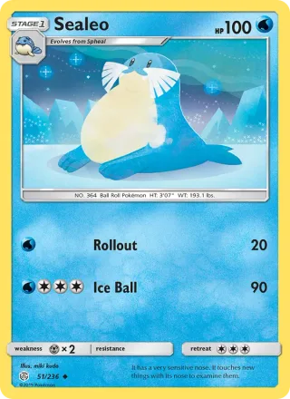 Sealeo #51 · Cosmic Eclipse Pokémon card