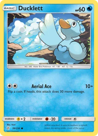 Ducklett #59 · Cosmic Eclipse Pokémon card