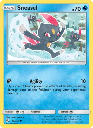 Sneasel #43 · Cosmic Eclipse Pokémon card