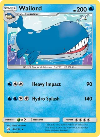 Wailord #46 · Cosmic Eclipse Pokémon card