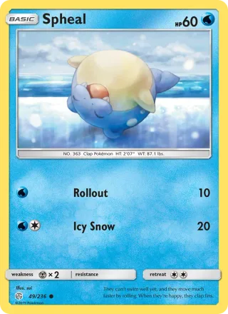 Spheal #49 · Cosmic Eclipse Pokémon card