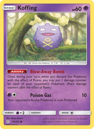 Koffing #76 · Cosmic Eclipse Pokémon card