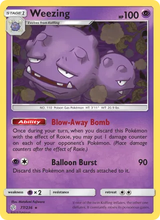 Weezing #77 · Cosmic Eclipse Pokémon card