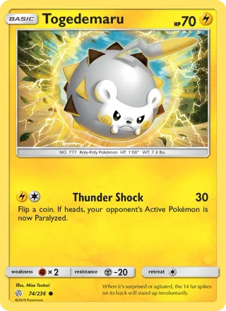 Togedemaru #74 · Cosmic Eclipse Pokémon card
