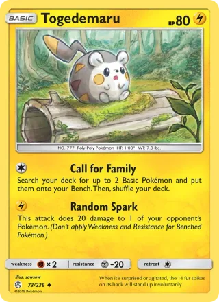 Togedemaru #73 · Cosmic Eclipse Pokémon card