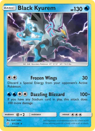 Black Kyurem #61 · Cosmic Eclipse Pokémon card