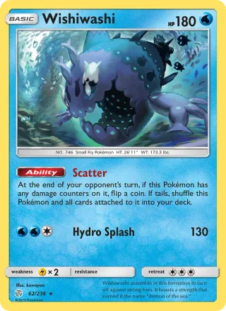 Wishiwashi #62 · Cosmic Eclipse Pokémon card