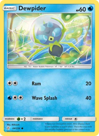 Dewpider #64 · Cosmic Eclipse Pokémon card