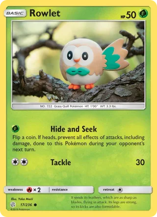 Rowlet #17 · Cosmic Eclipse Pokémon card