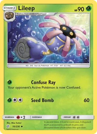 Lileep #10 · Cosmic Eclipse Pokémon card
