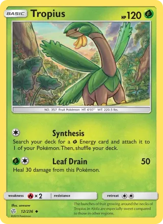 Tropius #12 · Cosmic Eclipse Pokémon card