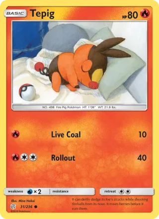 Tepig #31 · Cosmic Eclipse Pokémon card