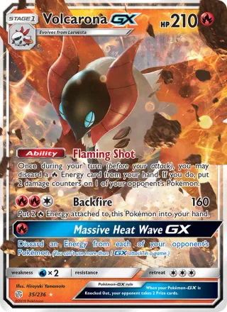 Volcarona GX #35 · Cosmic Eclipse Pokémon card