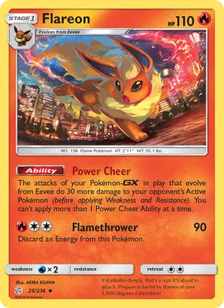 Flareon #25 · Cosmic Eclipse Pokémon card