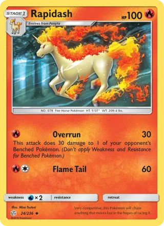 Rapidash #24 · Cosmic Eclipse Pokémon card