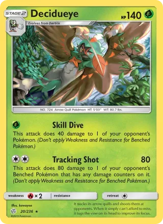 Decidueye #20 · Cosmic Eclipse Pokémon card