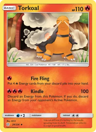 Torkoal #29 · Cosmic Eclipse Pokémon card