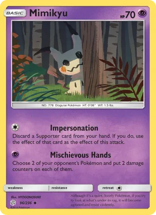 Mimikyu #96 · Cosmic Eclipse Pokémon card