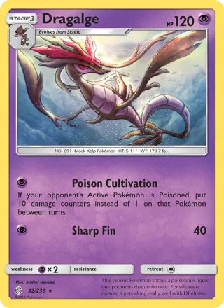 Dragalge #92 · Cosmic Eclipse Pokémon card