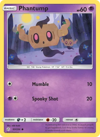 Phantump #93 · Cosmic Eclipse Pokémon card