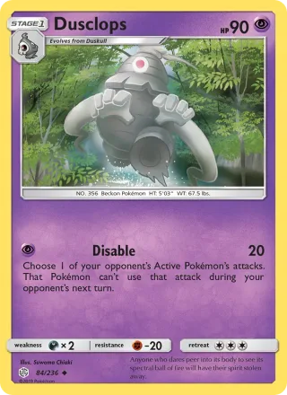 Dusclops #84 · Cosmic Eclipse Pokémon card