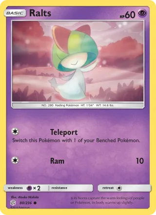 Ralts #80 · Cosmic Eclipse Pokémon card